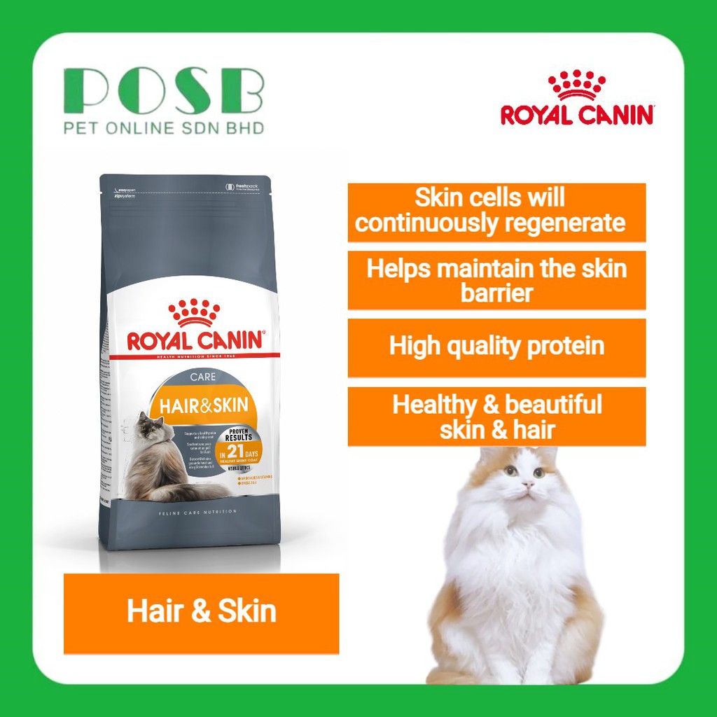 Royal Canin Hair & Skin Cat Food 10kg / Makanan Kucing ...