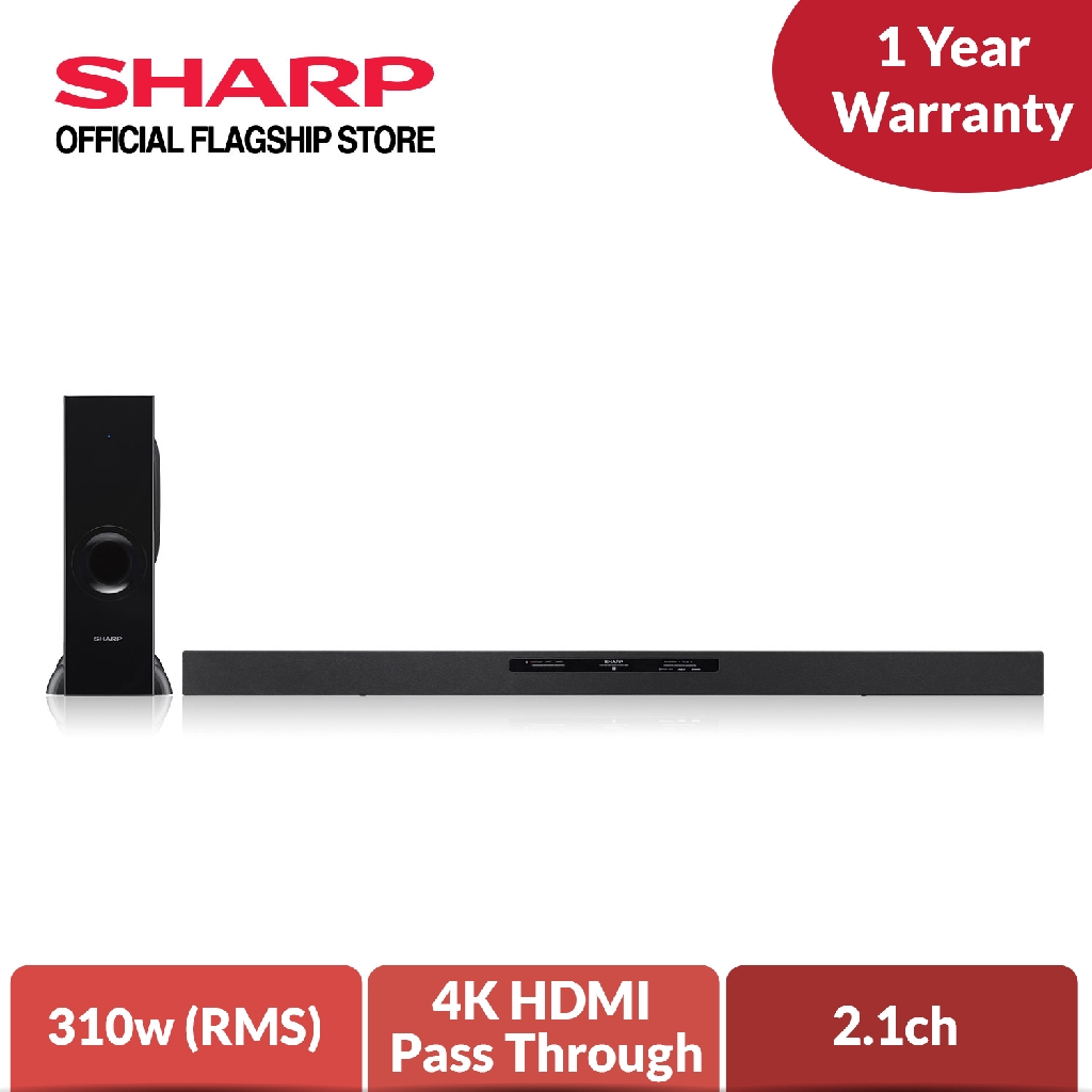 sharp 2.1 ch soundbar with wireless subwoofer