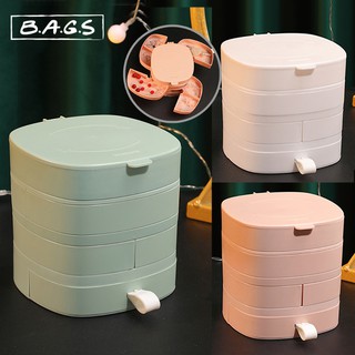The Bags Jewelry Box Necklace Earring Accessory Rack Makeup Storage Box Rotatable Design Cosmetic Organizer