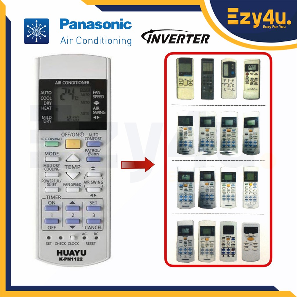 Universal Panasonic Aircond Remote Control Inverter KPN1122 for