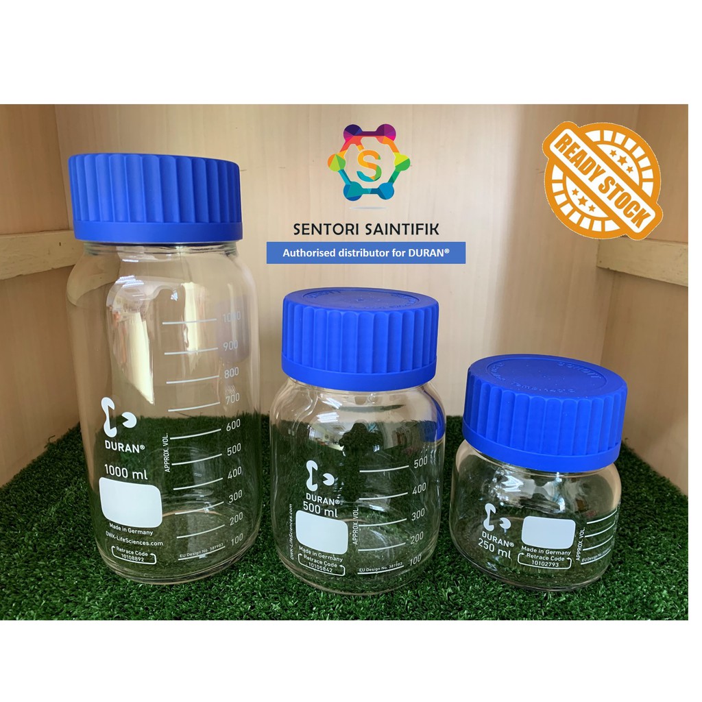 [READY STOCKS]DURAN GLS 80 Laboratory Bottle Wide Mouth With Duran Blue ...