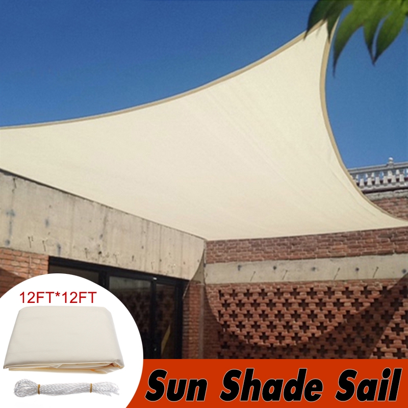 12 Square Sun Shade Sail Canopy Patio Awning Garden Uv Block Top