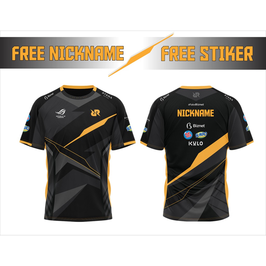Latest Jersey Gaming T Shirt Rrq Esport 2021 Mobile Legend Pubg Freefire Aov Free Nickname Shopee Malaysia