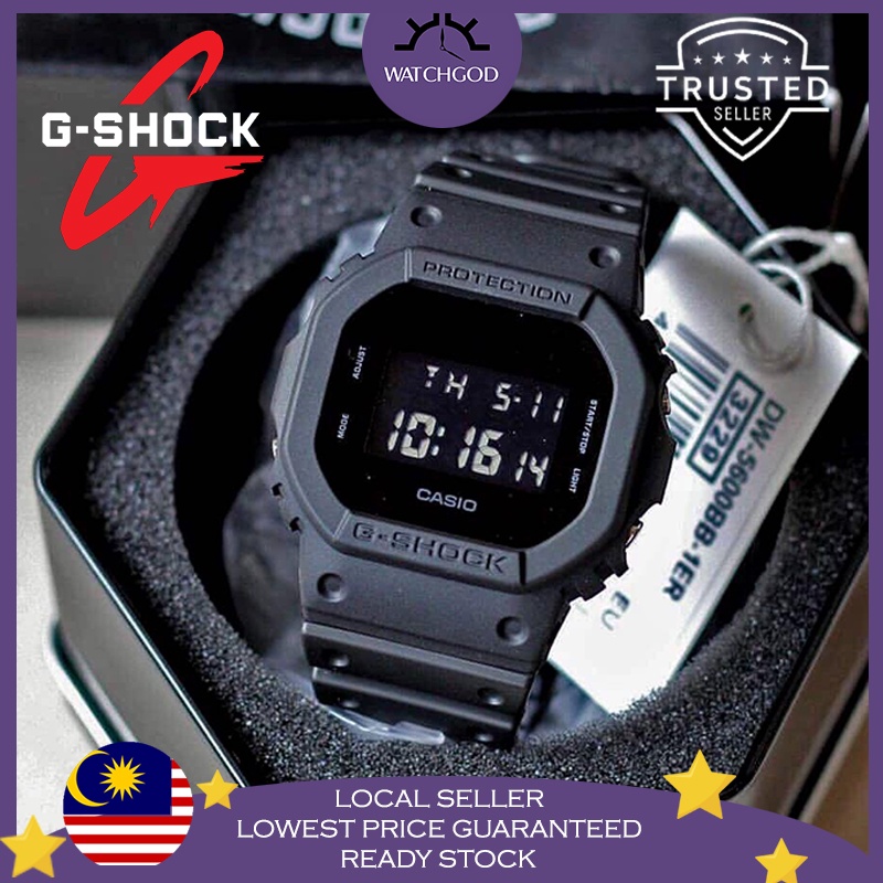 [Malaysia 3 Year Warranty] Casio Gshock DARK KNIGHT Petak Hitam DW5600 Sport Men Women Watch Jam Tangan Lelaki Perempuan