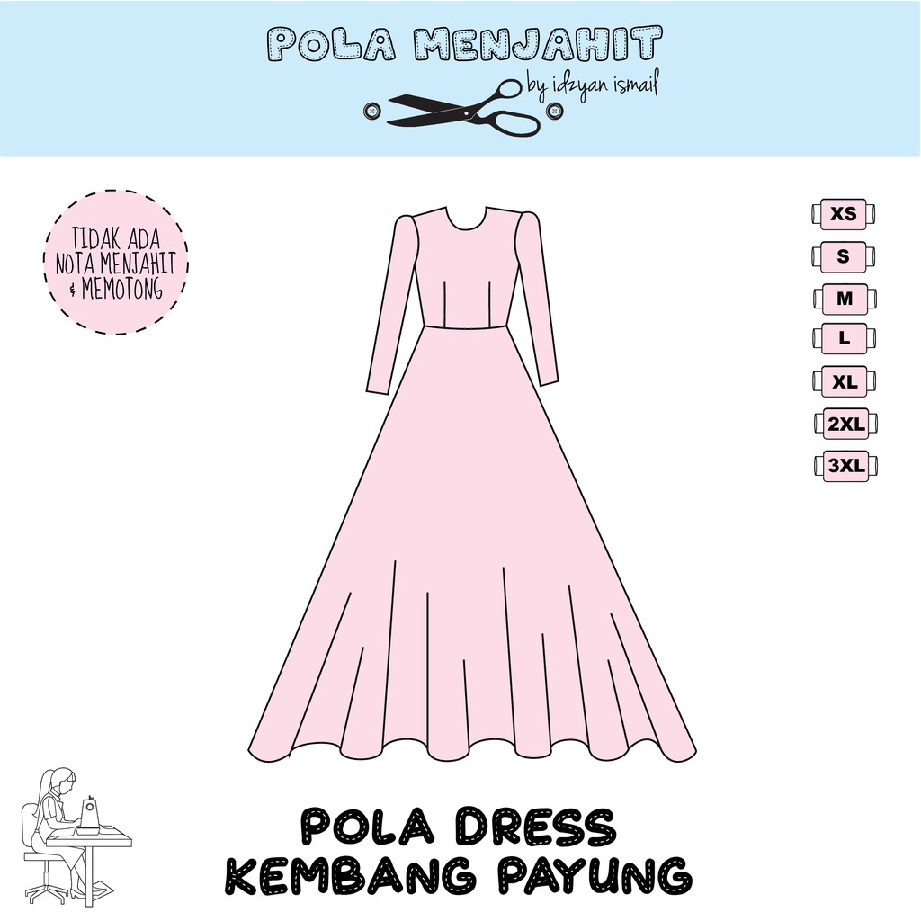 Buy Pola Dress Kembang Payung Pola Circle Dress Pola Menjahit Dress Sahaja Seetracker Malaysia