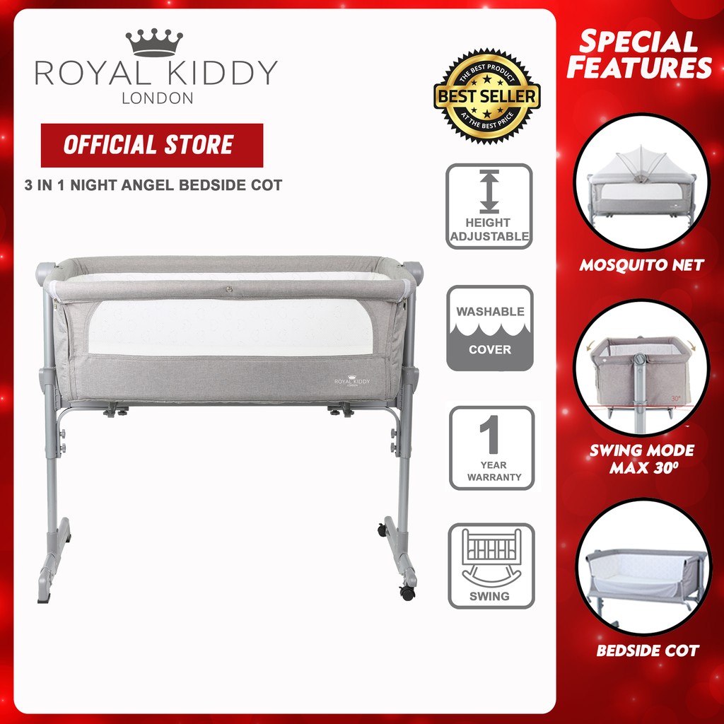 Royal Kiddy London 3 In 1 Night Angel Portable Bedside Baby Cot