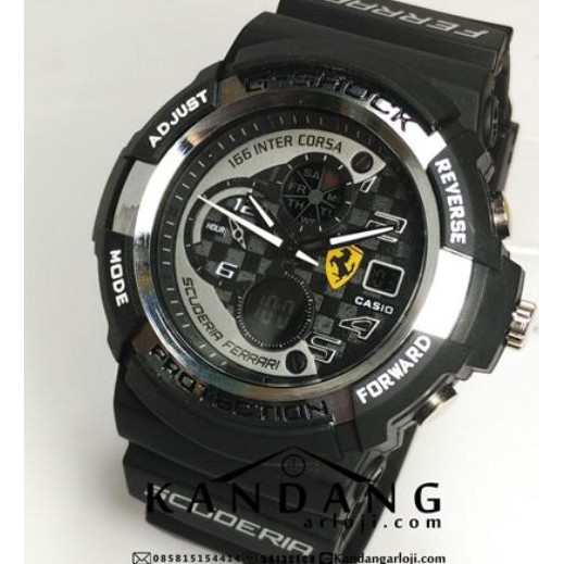 Casio G-Shock Ferrari Black/Silver Color Watch | Shopee Malaysia