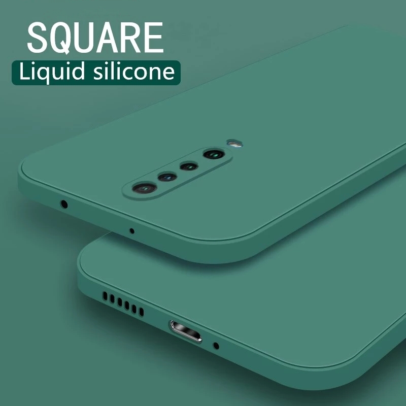 Realme Q2 Pro X XT X2 X2 Pro Square Liquid Silicone Phone Case Camera Protection Fashion Soft Casing Back Shockproof Cover