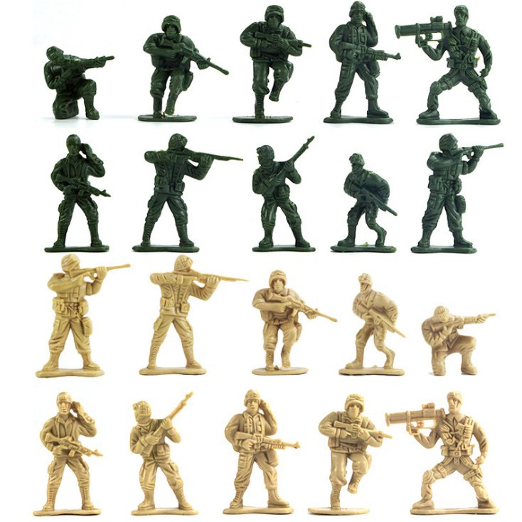 *100PCS* New Plastic Army Men 5cm 1/35 Figures Military Set Toy Soldier Green 