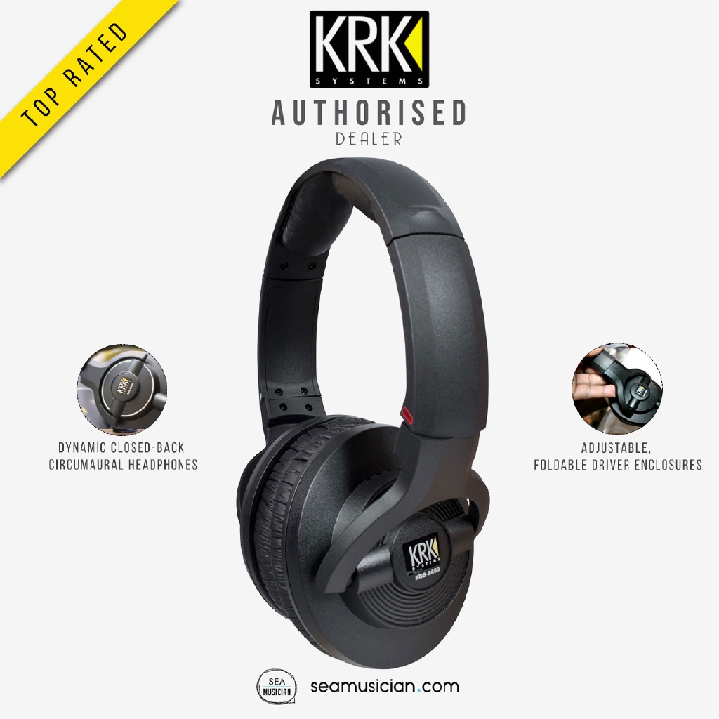 KRK KNS-6400 PROFESSIONAL STUDIO MONITOR HEADPHONES (KNS 6400/ PRO RECORDING HEADPHONE/ SEAMUSICIAN)