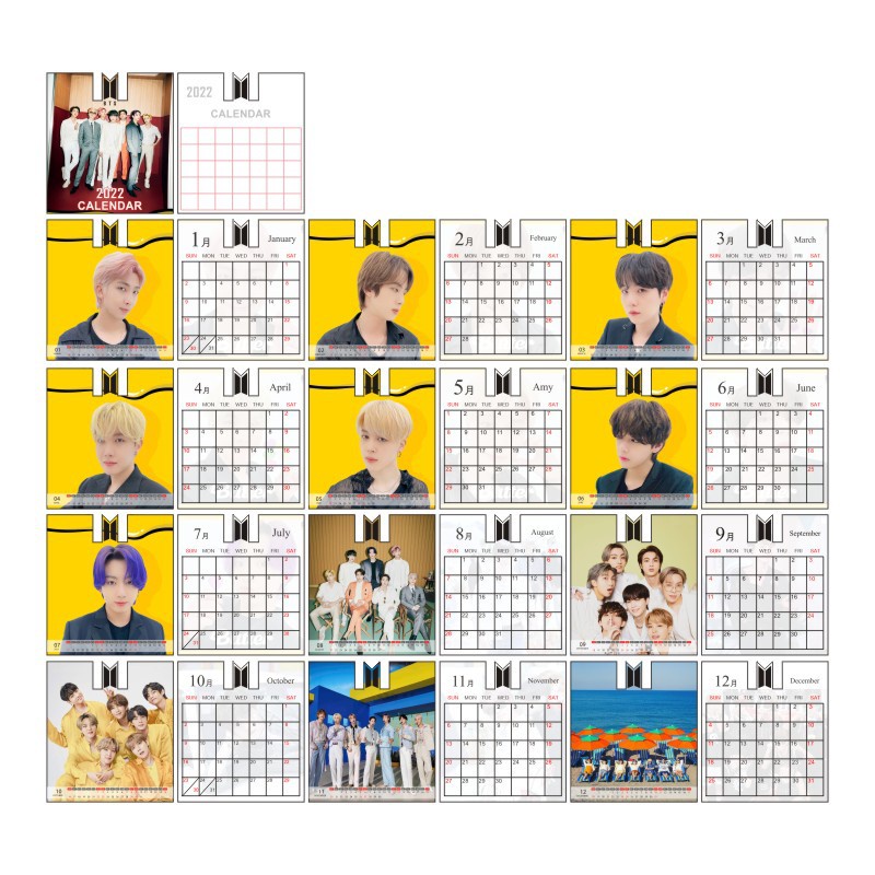 fansdreamland 2022 calendar bts blackpink got7 exo nct desk calendar table shopee malaysia