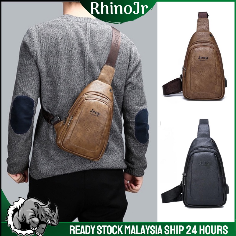 PSB33 RhinoJr Ready Stock Malaysia Jeep Buluo Men Leather bag Men ...