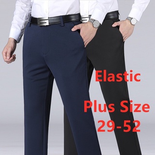 Big Plus Size Men's Formal Pants Elastic CEO Business Office Pant Casual Stretchable Flexible Trousers Seluar Slack Lelaki