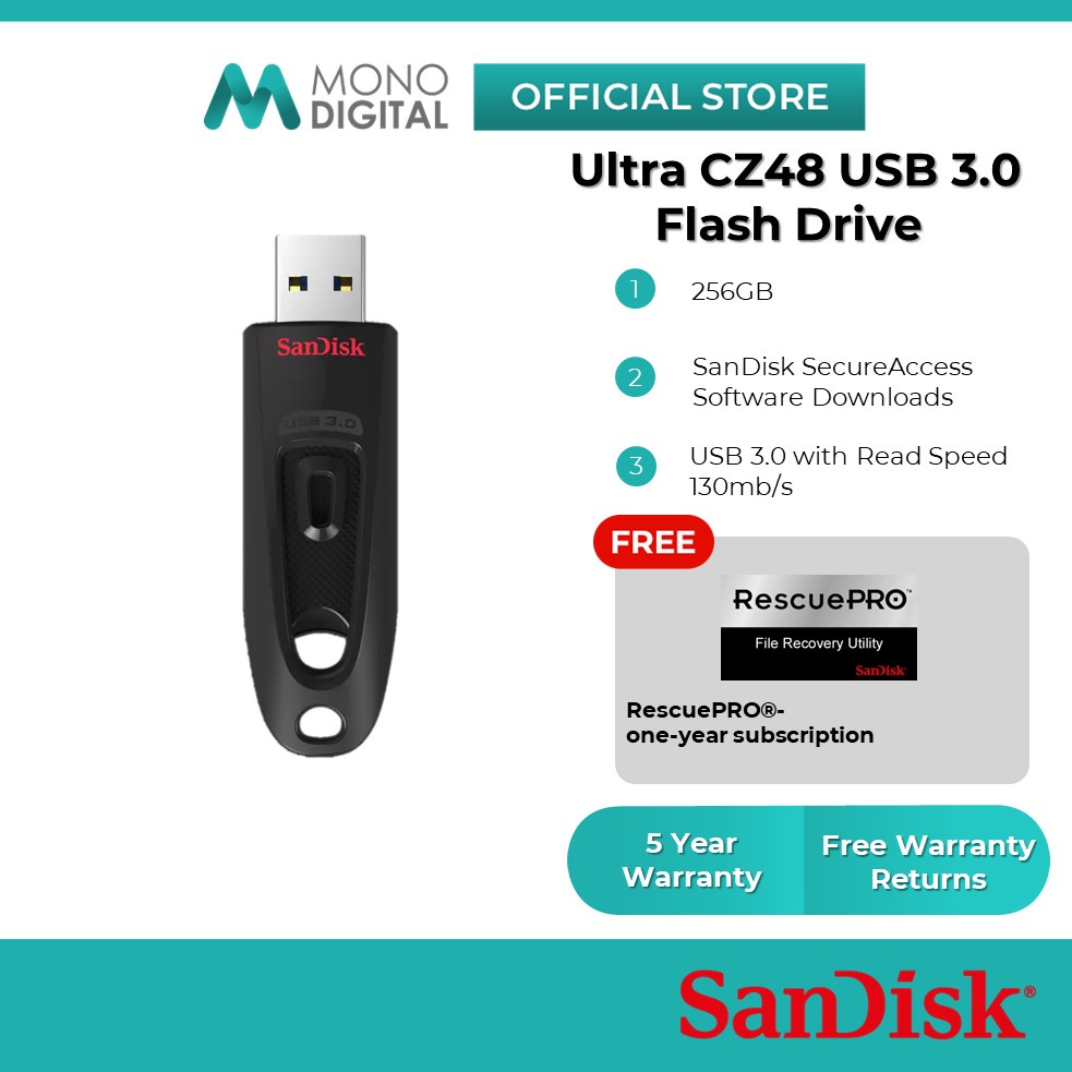 SanDisk Pendrive 256GB CZ48 Ultra USB 3.0 100MB/s Flash Drive PenDrive USB Flash Drive