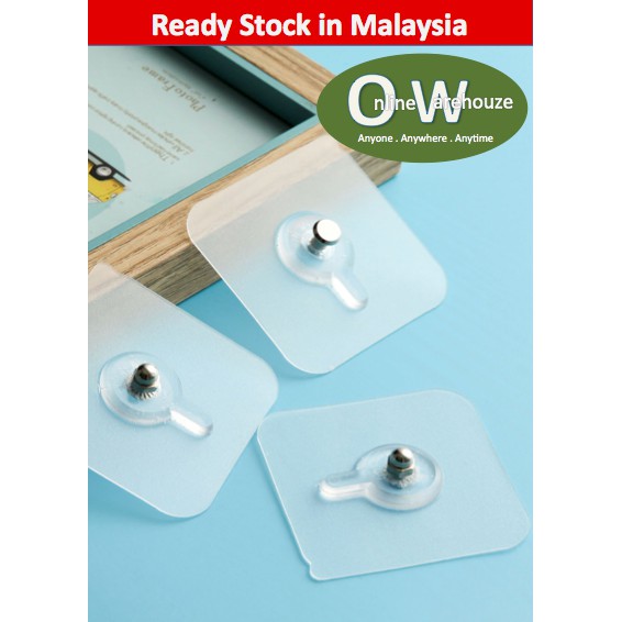 Penyangkut Cangkuk Dinding Tugas Berat Tanpa Gerudi Wall No Drill Frame Clock Hook Hanger 无痕挂钩