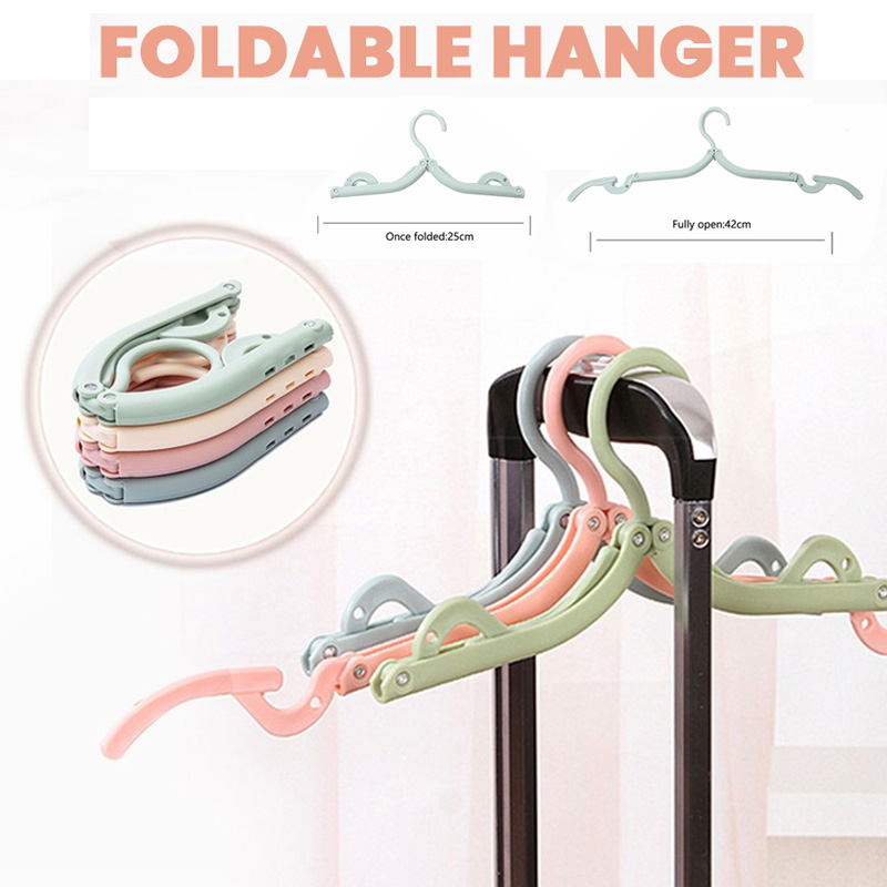 Pack of 10 PCS Foldable Travel Clothes Hangers Coat Hanger (Pastel ...