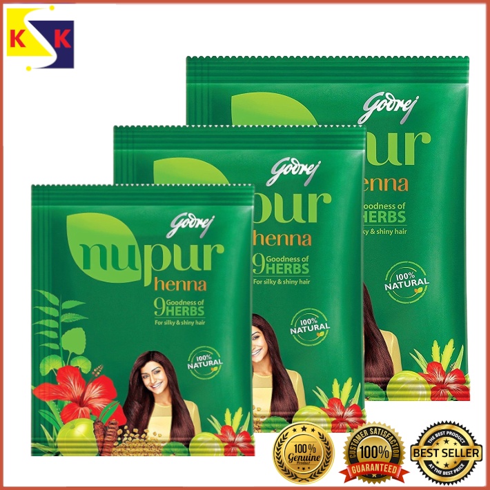 Godrej Nupur Henna Natural Mehndi for Hair Color with Goodness of 9