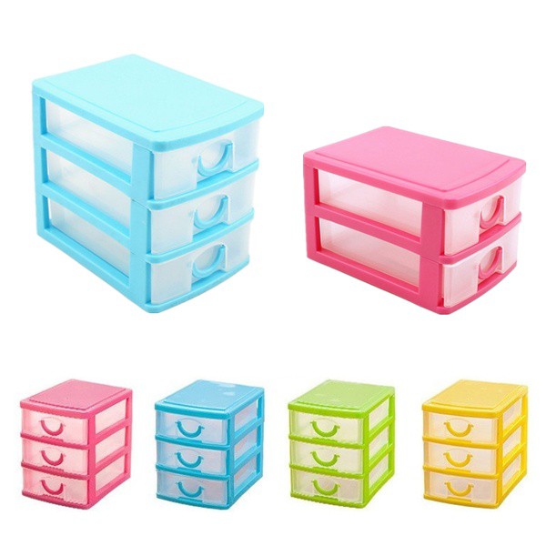 Happi GO 3 Layer Mini Drawer Desk Organizer Plastic Storage Box
