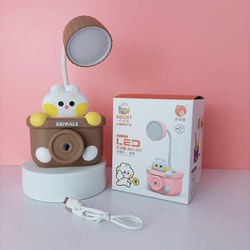 Cartoon Pencil Sharpener Small Desk Lamp | Mini Charging Learning Desk Lamp