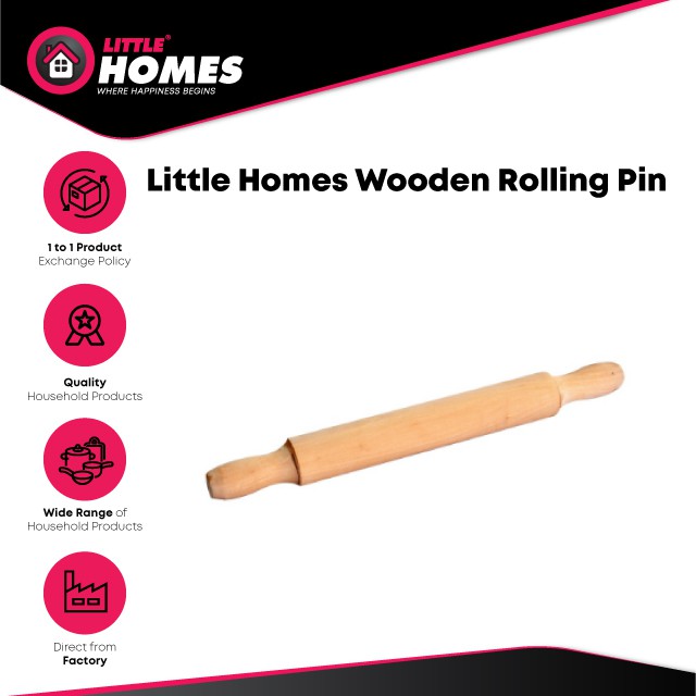 Little Homes Wooden Rolling Pin 40CM Dough Roller Eco-friendly Baking Cake Pizza Fondant Tart Cookie