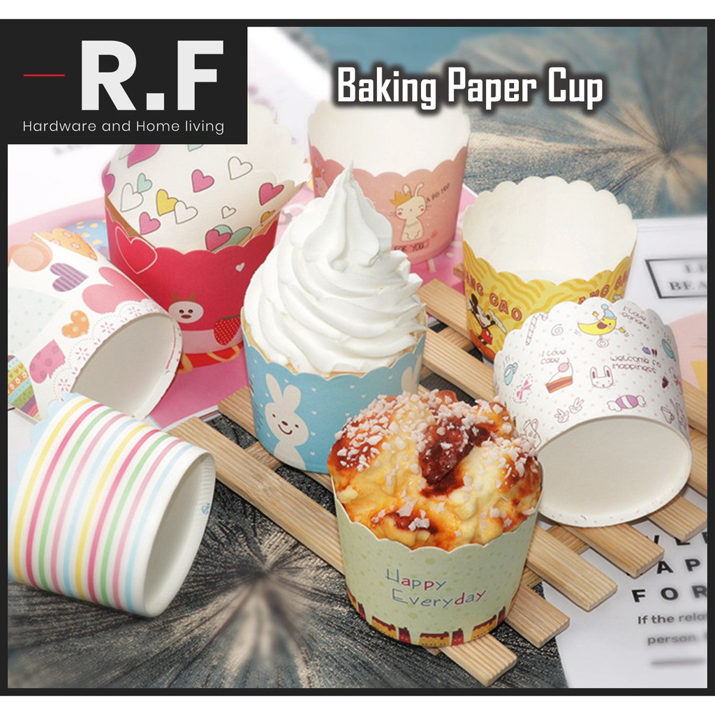 50+- pcs/Roll Colorful Small Paper Cup for Muffin Cup Bekas Kek CupCake Cupcakes Kek Cawan