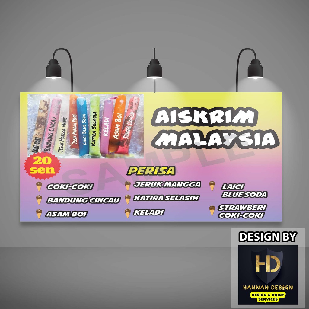 Banner Aiskrim Malaysia 6x4 (feet) | Shopee Malaysia
