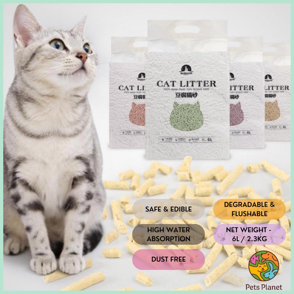 [TAOTAOPET] Premium Super Clumping Natural Cat Litter Tofu [6L/2.3KG] Wangi Pasir Kucing | Toufu Cat Litter | Cat Tofu