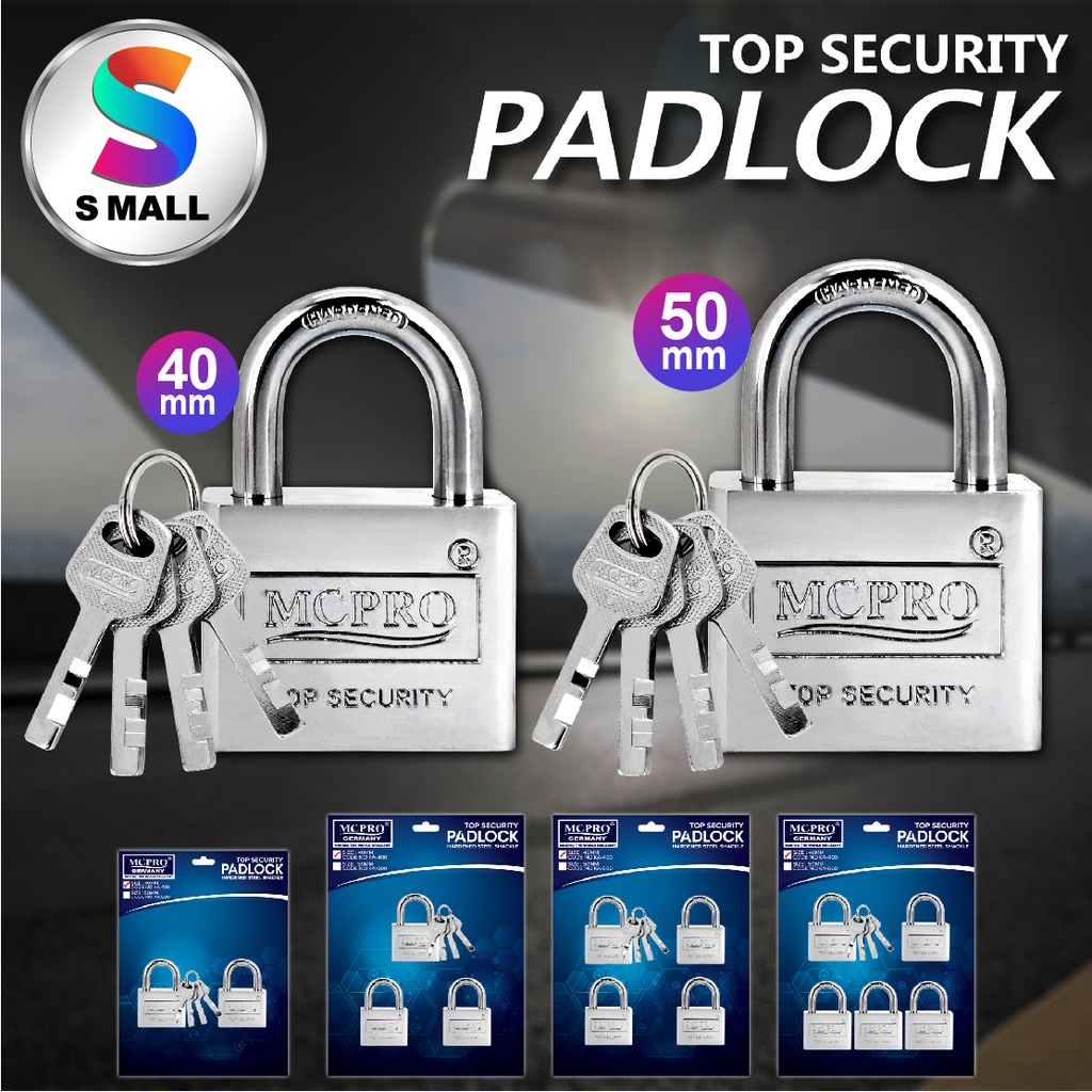 MCPRO PadLock Top Security Padlocks Pad Lock Master Key House Lock Door Lock Pintu Kunci 40MM & 50MM