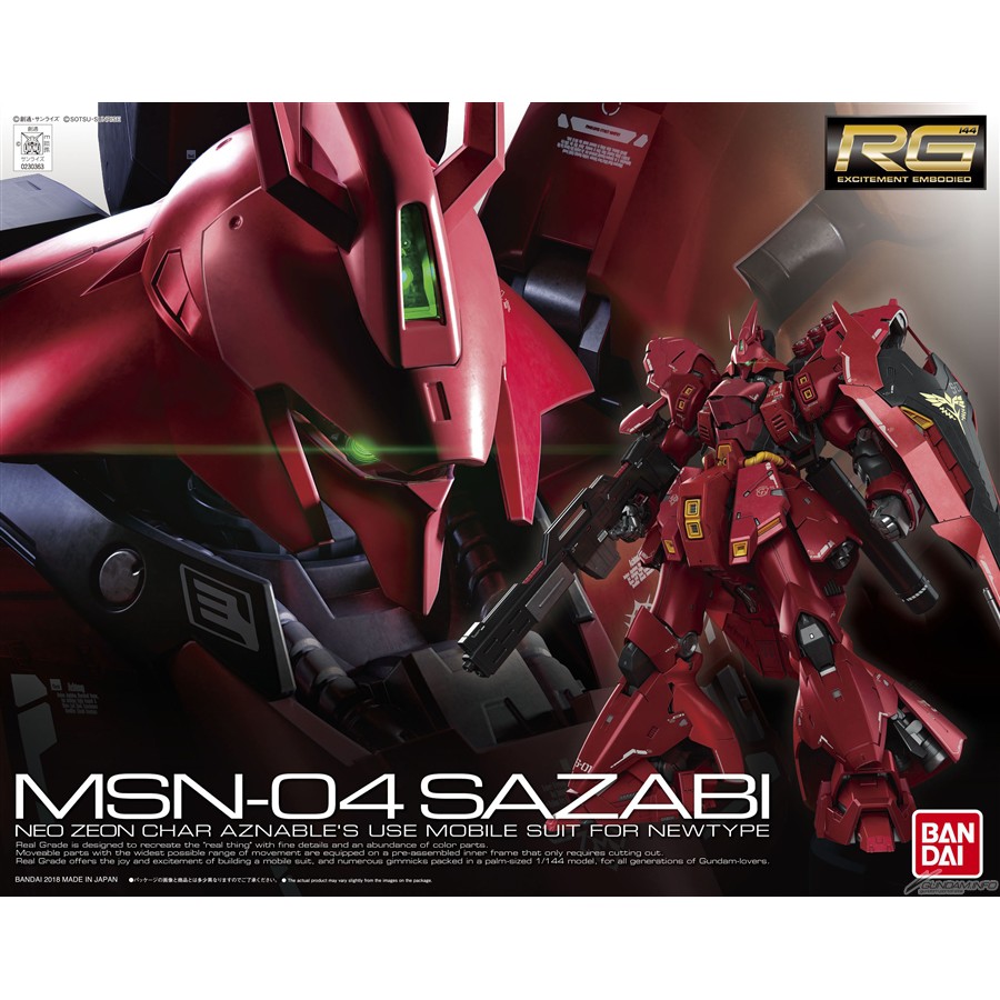 Bandai Rg Msn 04 Sazabi Shopee Malaysia
