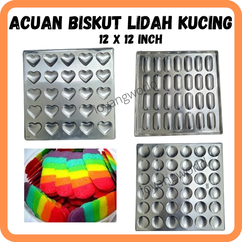 Loyang Lidah Kucing Acuan biskut lidah Acuan biskut rainbow Acuan Mata Kucing Hati Kucing Acuan Biskut Pelangi