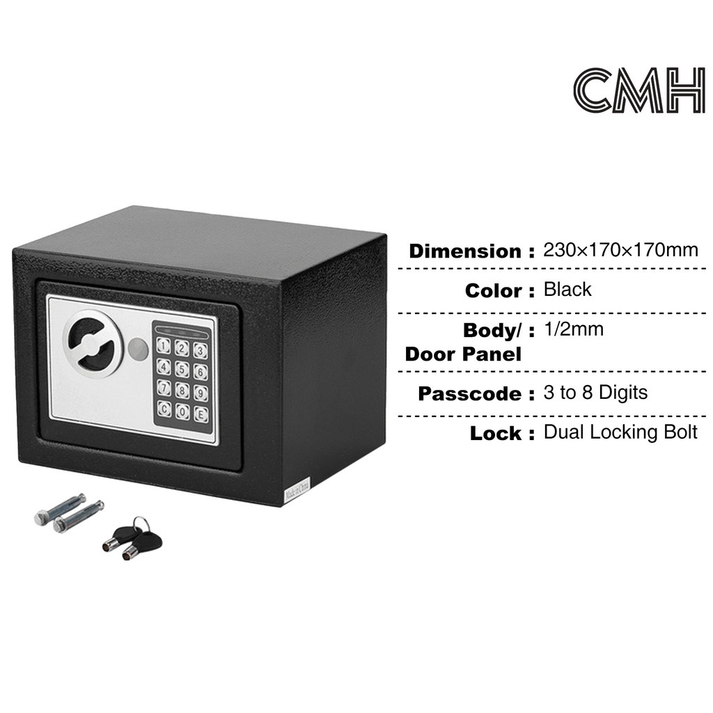 Personal Home Office Safe Digital Safety Box Security Box To Keep Cash Peti Keselamatan Peti Besi Peti Duit Peti Ca Shopee Malaysia