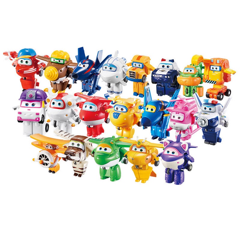 Super Wings Deformation Robot Model Toy Full Set Gold Kid Rek Pepe Jett ...
