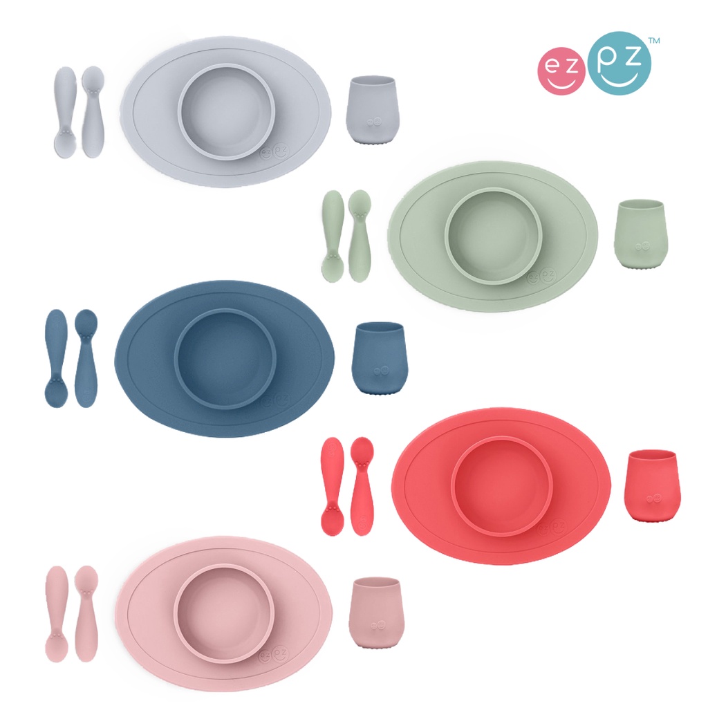 EZPZ - First Foods Set (Tiny Spoons, Tiny Bowl 5oz & Tiny Cup 2oz) - 100%  Silicone Feeding Set for 6m+, Assorted Colours | Shopee Malaysia