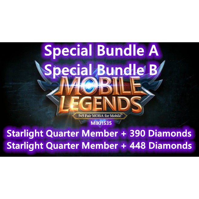 Download Mobile Legends Special Bundle Starlight Quarter Member Recharge Reload Topup Shopee Malaysia