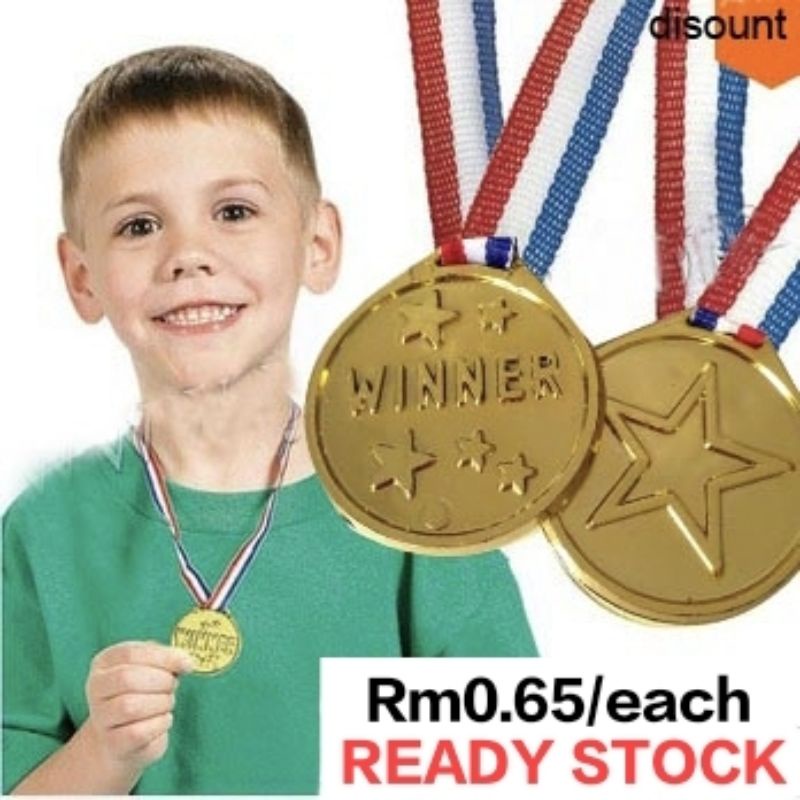 SayHi Plastic Winner Award Medals School Supplies Kids Toy Photo Pros Olympic Sukan Gold Silver Bronze Medals