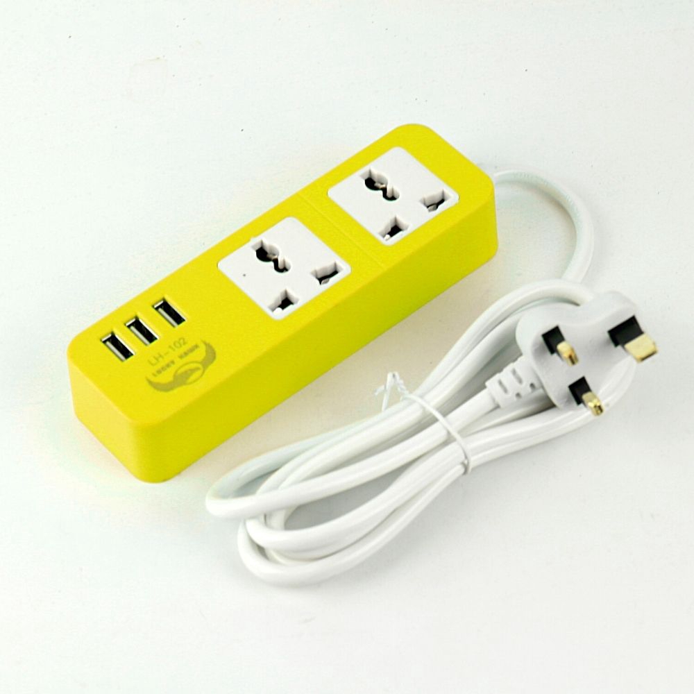 Trailing Socket USB Power Extension USB Charger Port 3x2 USB Adapter and Universal Power Socket 10A 250V ( MLP-102 )