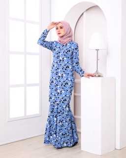  Baju  Kurung  Moden  Cotton  XS XXL Kain  Kembang  Jahitan Kemas 