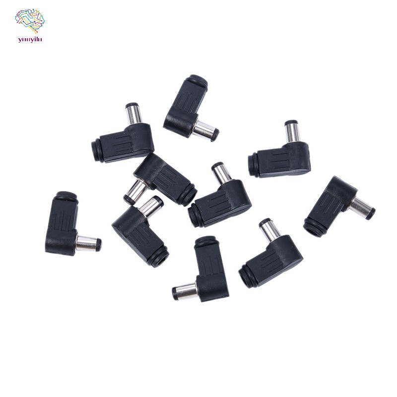 10x 2.5mm x 5.5mm Male Plug Right Angle L Jack DC Power TipConnector 