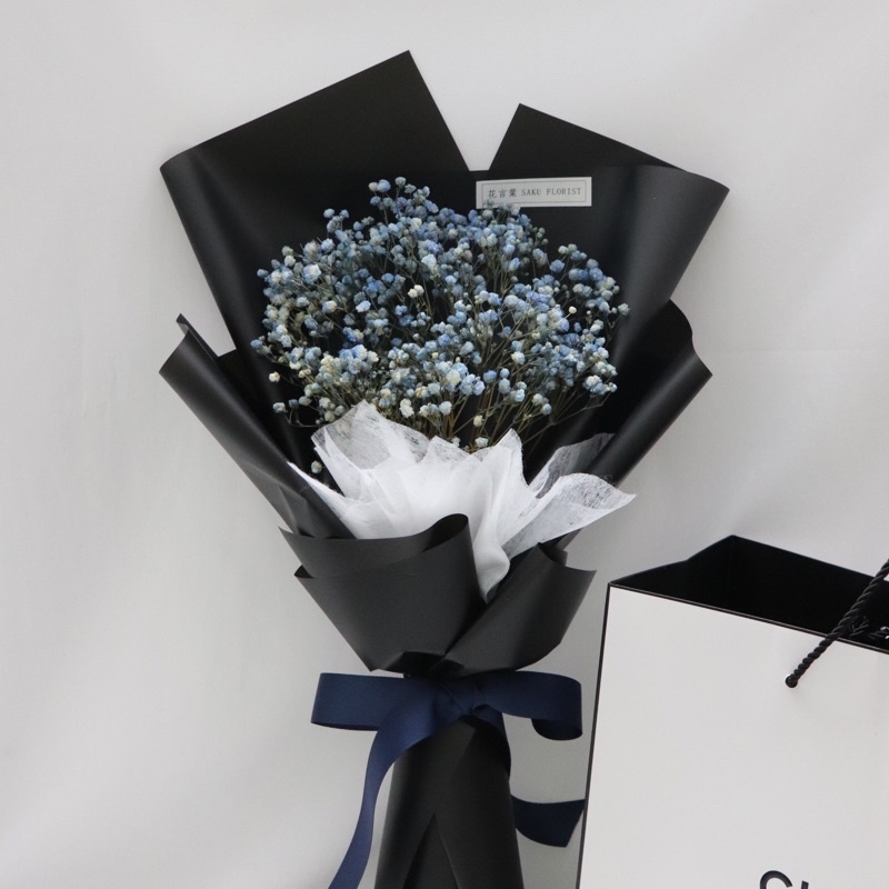 花言葉saku Florist Boyfriend Blue Babybreath Flower Bouquet 蓝色满天星花束满天星花束永生花男朋友花束 Shopee Malaysia