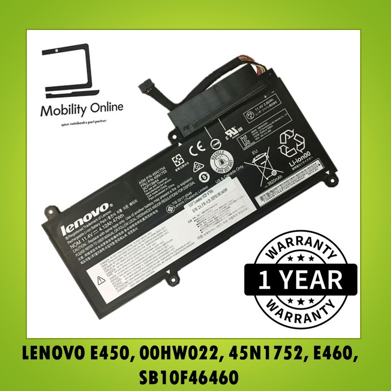 Lenovo Thinkpad 45n1752 E450 E450c E455 E460 E460c Battery Shopee Malaysia