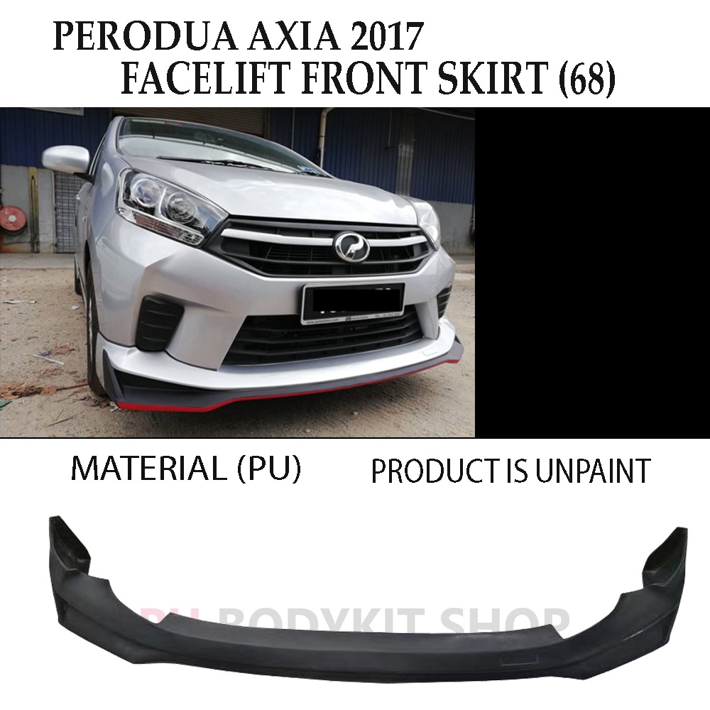 PERODUA AXIA 2017 FACELIFT FRONT SKIRT (68) (PU) | Shopee Malaysia