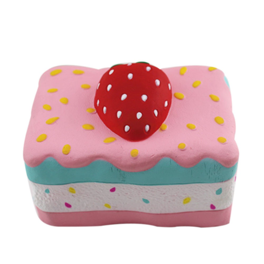 Strawberry Cake Stress Reliever Scented Super Slow Rising Squeeze Toy Shopee Malaysia