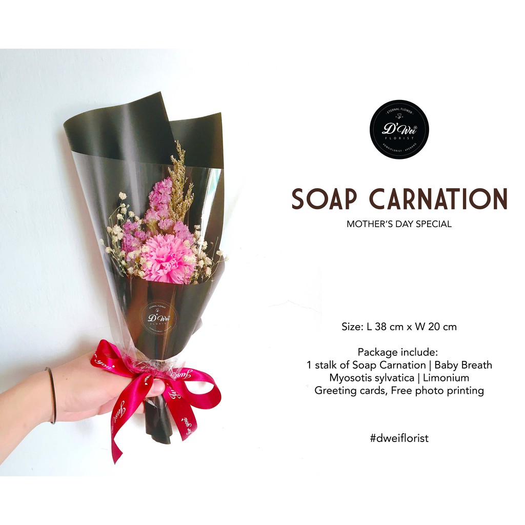 Mother S Day Special Soap Carnation Flower Bouquet Mother Day Gift Shopee Malaysia