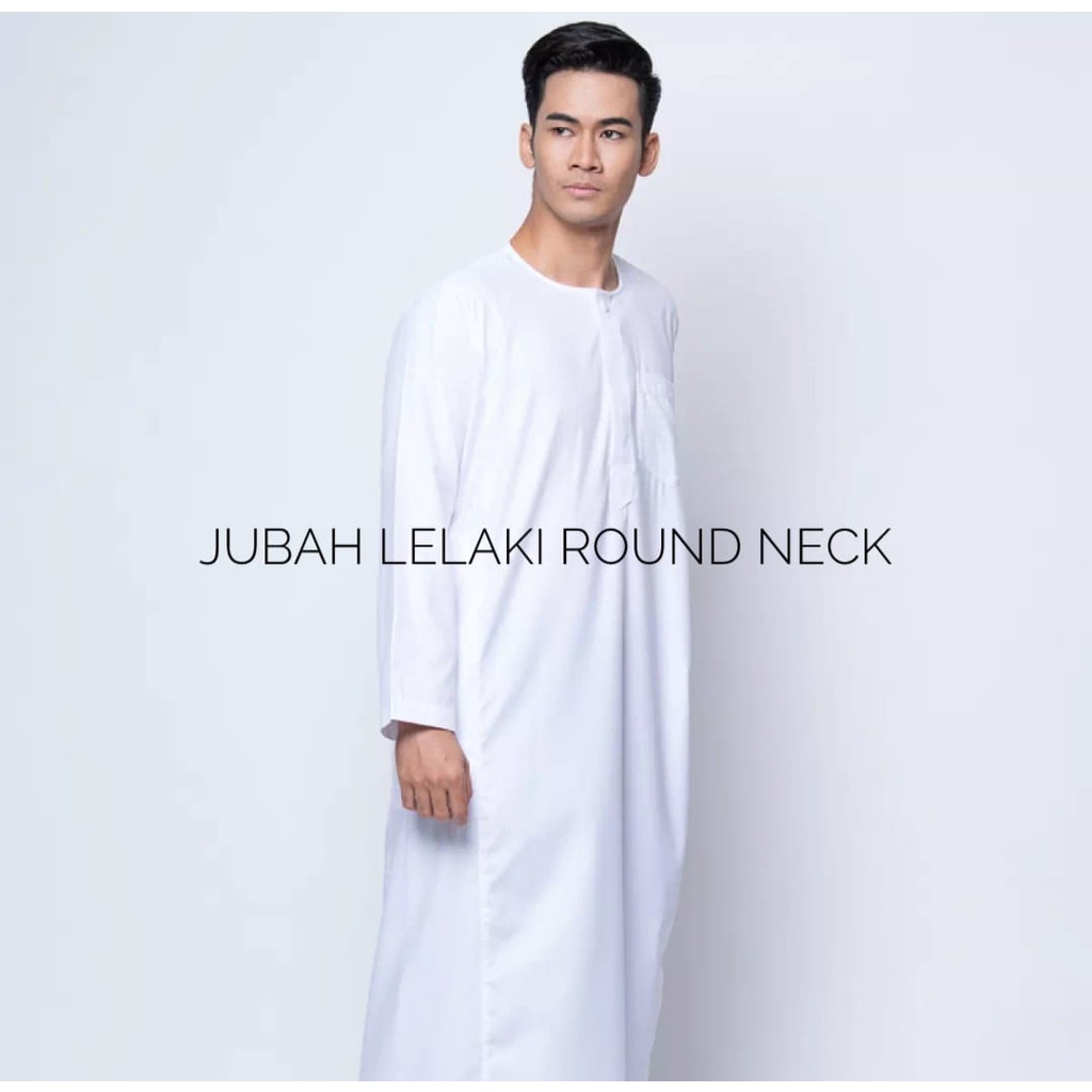 Jubah Lelaki Round Neck Oman Jubah Man Muslimin Haji Umrah Jubah Imam Cotton Baju 2024 Special Offer