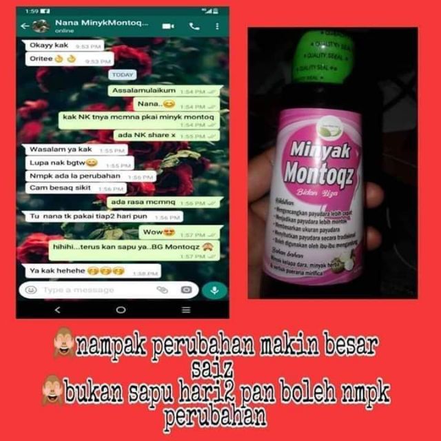 Minyak Montoqz Enlargement Breast Minyak Untuk Besarkan Payudara Free Gift Shopee Malaysia