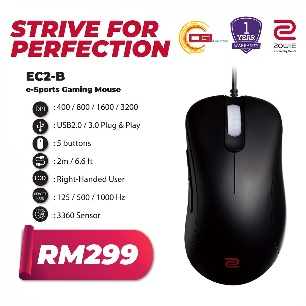 Benq Zowie Ec2 B E Sports Gaming Mouse Shopee Malaysia