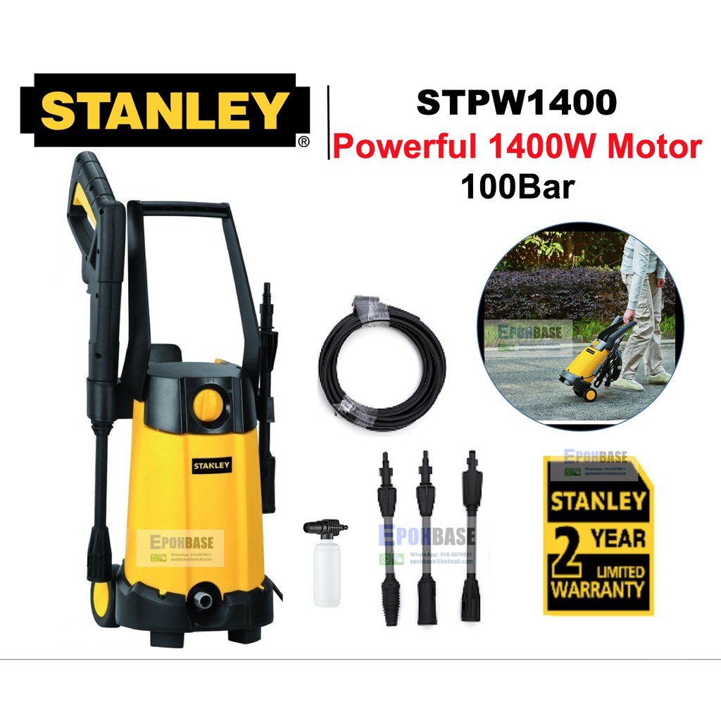 STPW1400 Stanley High Pressure Cleaner 1400W, Water Jet Washer Car