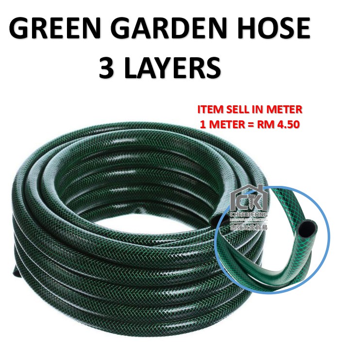 GETAH PAIP / HIGH QUALITY GARDEN HOSE / GREEN REINFORCED TOUGH GARDEN