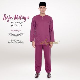 Baju Melayu Teluk Belanga Dewasa siri 1 warna  ruby red 