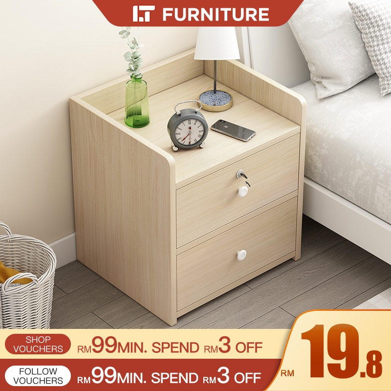 LITAI Bedside Table Rack Kecil Tepi Katil Bedroom Side Table Almari